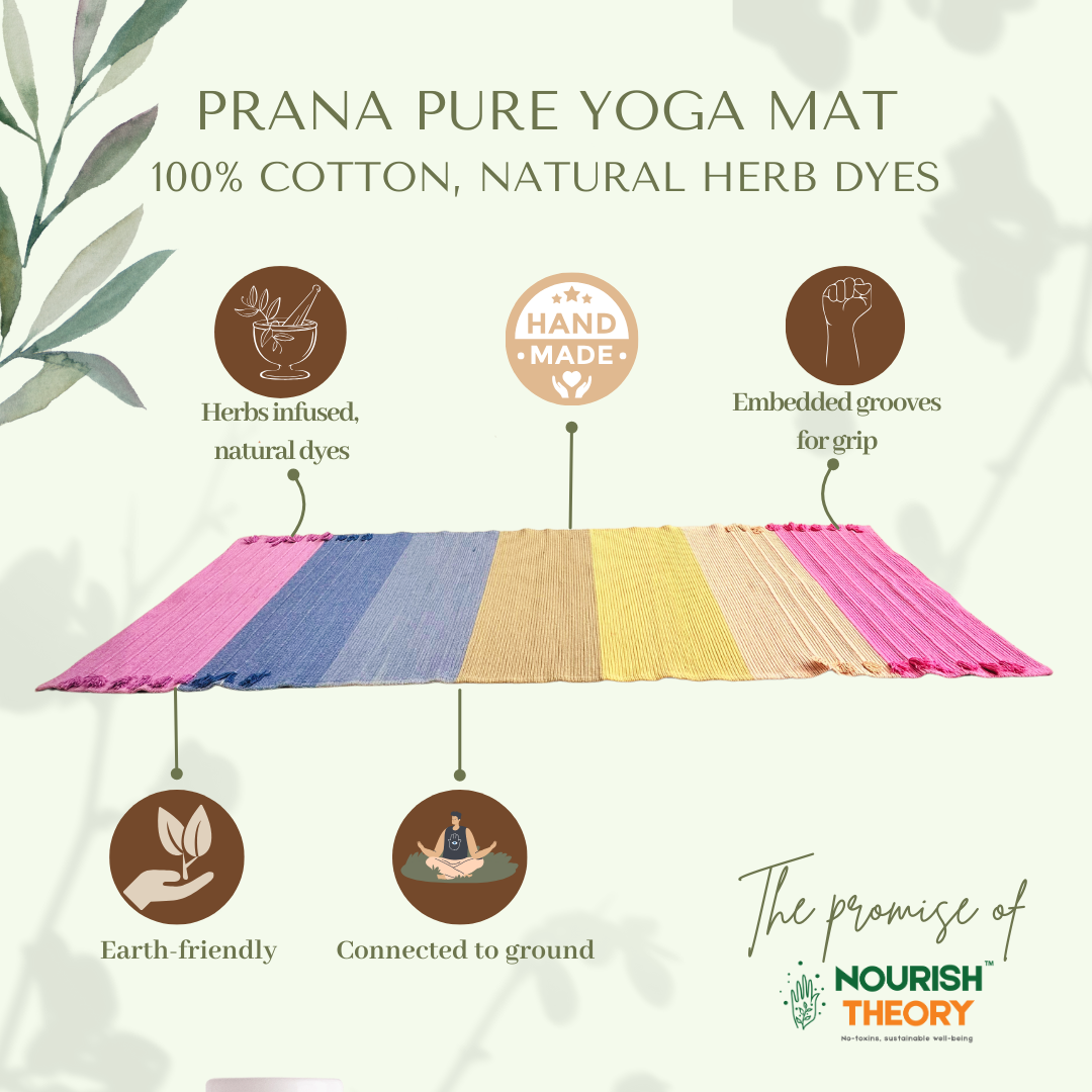 Pràna Pure Yoga Mat: Hand Woven, 100% Cotton, Herbs-infused Yoga Mat