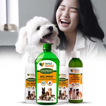 Combo deal: Dog Shampoo Conditioner 500 ml + Pet Spray 200 ml Bundle | No Harmful sulphates, Coconut goodness, Soapnut and Lemon magic