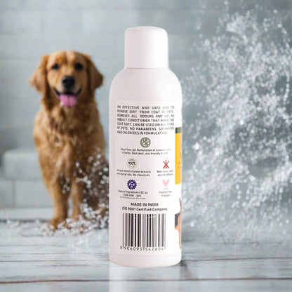 Combo deal: Dog Shampoo Conditioner + Pet Spray | 100 ml Bundle | No Harmful sulphates, Coconut goodness, Soapnut and Lemon magic