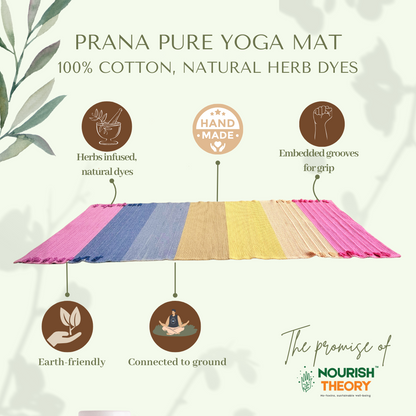 Pràna Pure Yoga Mat: Hand Woven, 100% Cotton, Herbs-infused Yoga Mat