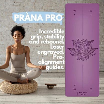 Pràna Pro Natural Rubber Yoga Mat | Anti-slip, incredible grip | Joint support, Toxins-free, Skin-friendly, sustainable