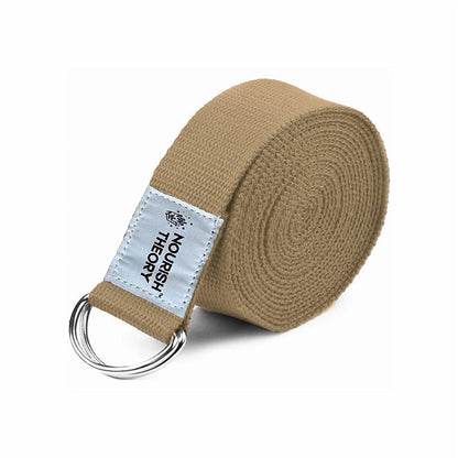 Yoga stretch exercise strap belt woven with Jute & with metal buckle